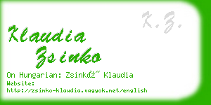 klaudia zsinko business card